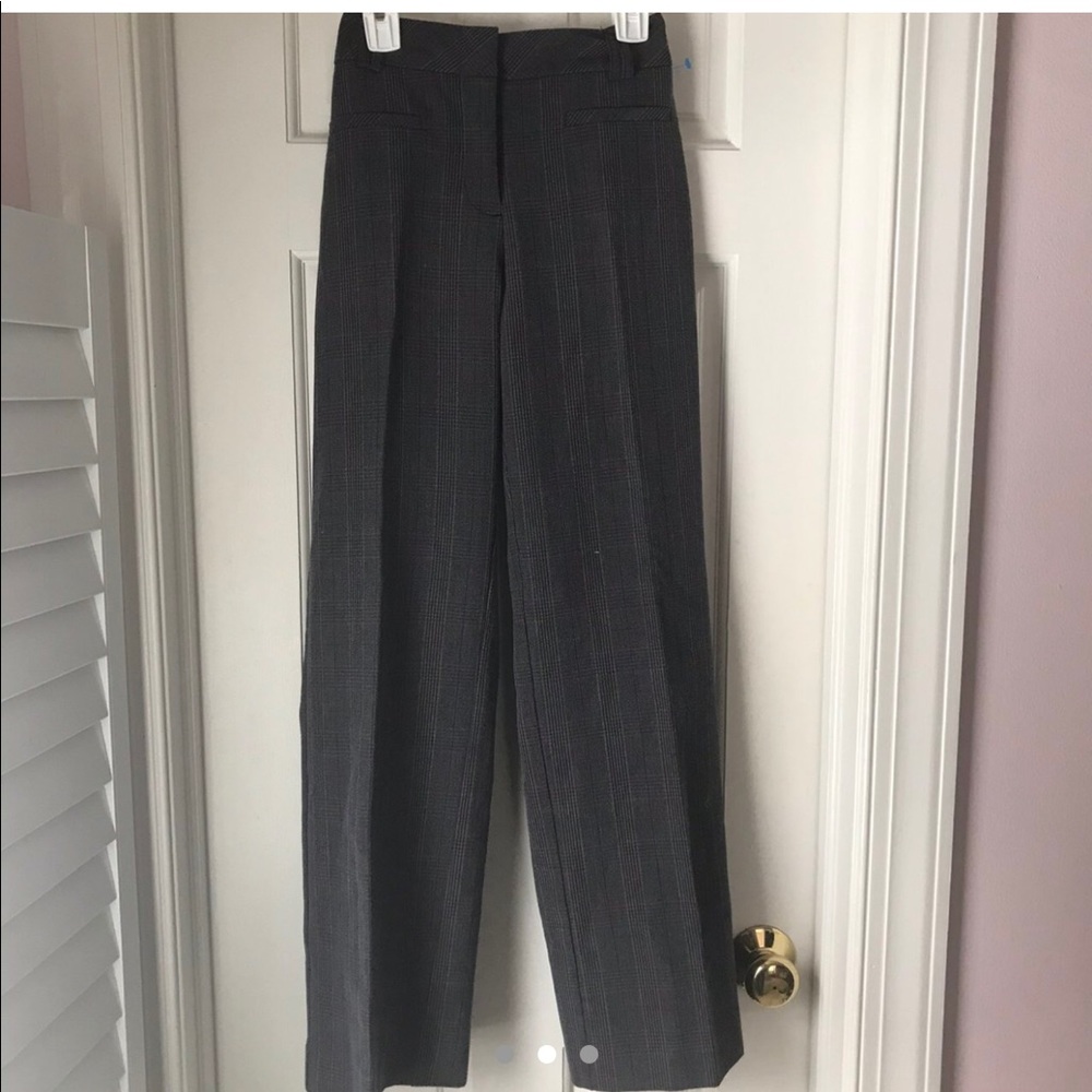 Gray plaid trousers